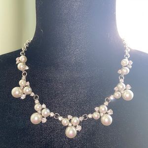 Vintage Pearls Crystals Necklace